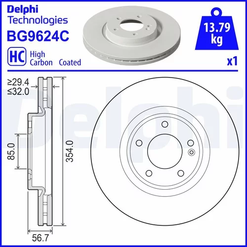 Brzdový kotúč DELPHI BG9624C