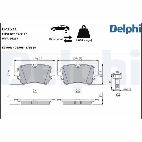 Sada brzdových platničiek kotúčovej brzdy DELPHI LP3671