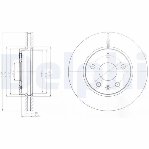 Brzdový kotúč DELPHI BG4187C - obr. 1