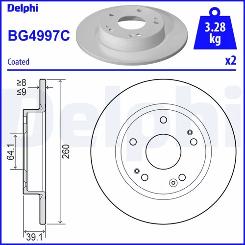 Brzdový kotúč DELPHI BG4997C