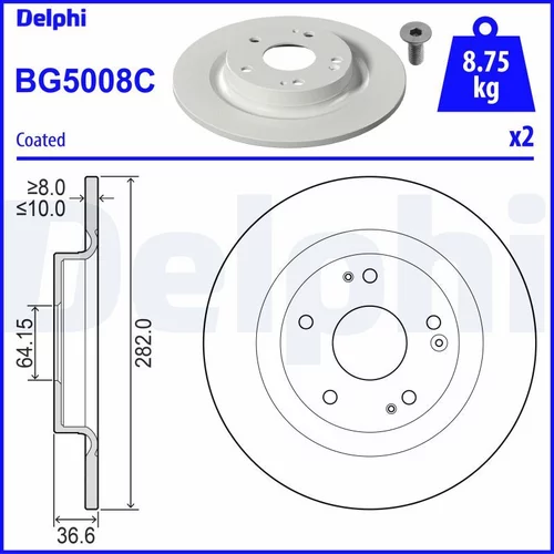 Brzdový kotúč DELPHI BG5008C