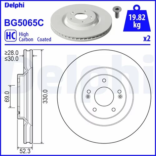 Brzdový kotúč DELPHI BG5065C