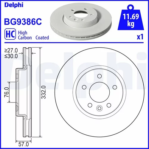 Brzdový kotúč DELPHI BG9386C