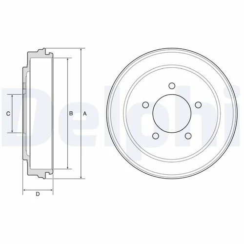 Brzdový bubon DELPHI BF600 - obr. 1