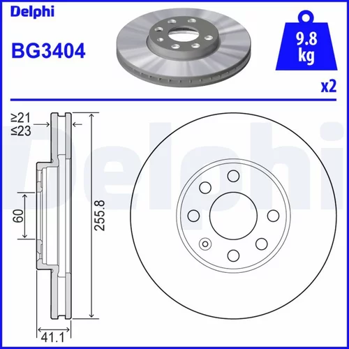 Brzdový kotúč DELPHI BG3404