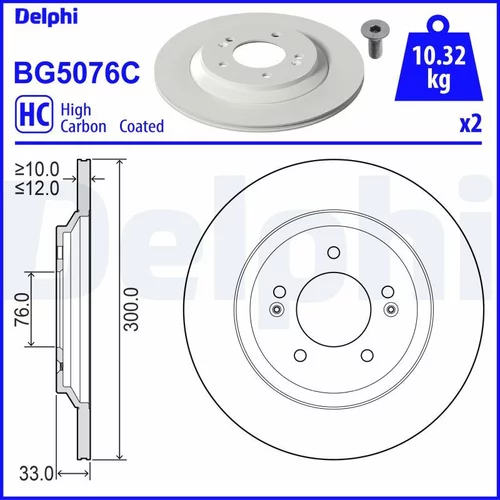 Brzdový kotúč DELPHI BG5076C