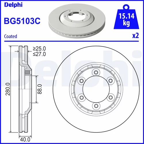 Brzdový kotúč DELPHI BG5103C