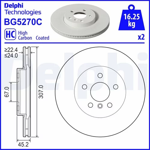 Brzdový kotúč DELPHI BG5270C