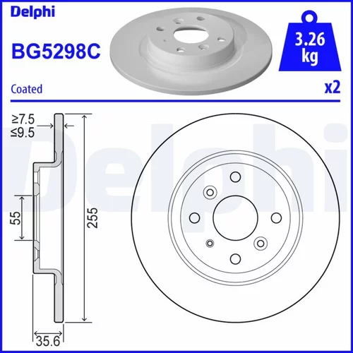 Brzdový kotúč DELPHI BG5298C