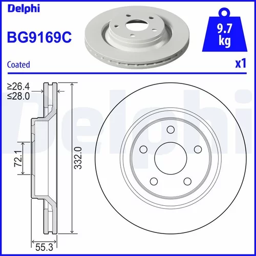 Brzdový kotúč DELPHI BG9169C