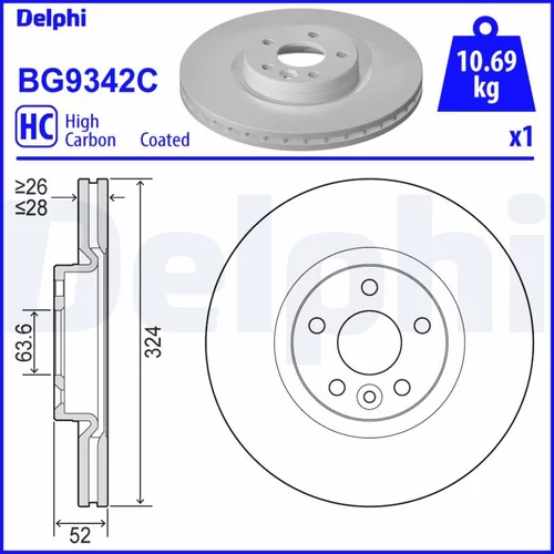 Brzdový kotúč DELPHI BG9342C