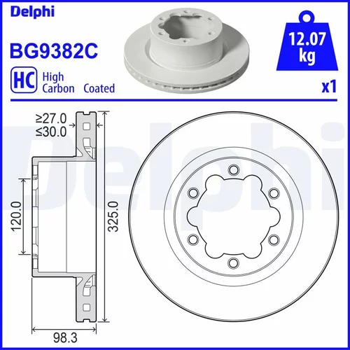 Brzdový kotúč DELPHI BG9382C