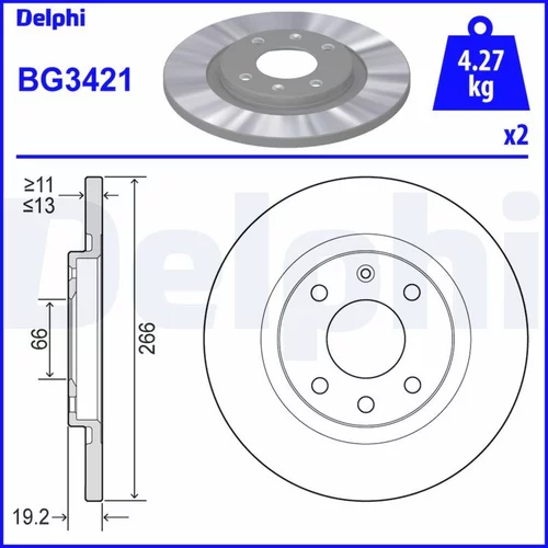 Brzdový kotúč DELPHI BG3421