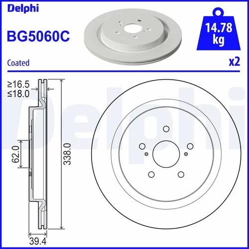 Brzdový kotúč DELPHI BG5060C