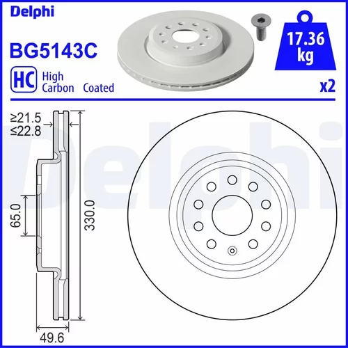 Brzdový kotúč DELPHI BG5143C