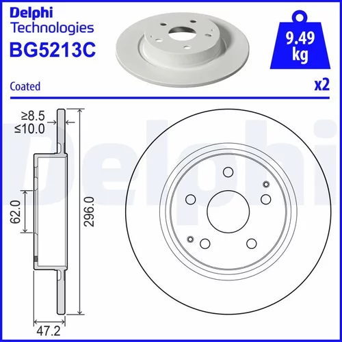 Brzdový kotúč DELPHI BG5213C