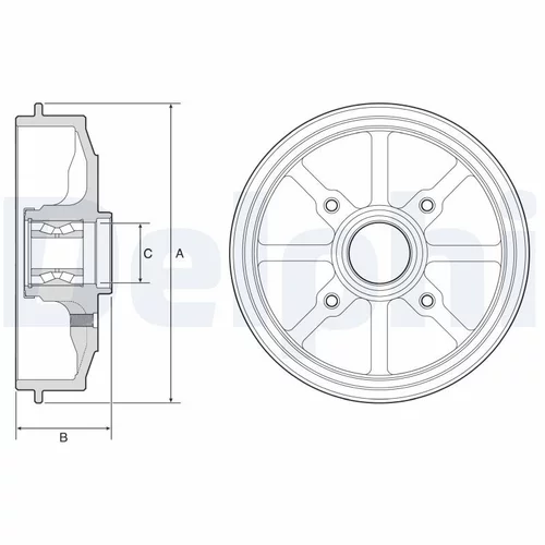 Brzdový bubon DELPHI BFR484 - obr. 1