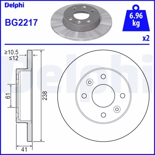 Brzdový kotúč DELPHI BG2217