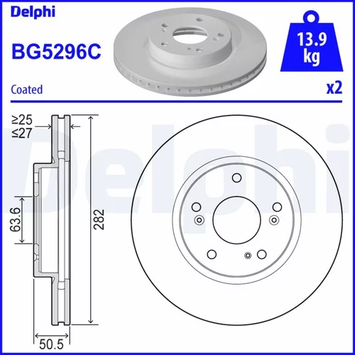 Brzdový kotúč DELPHI BG5296C