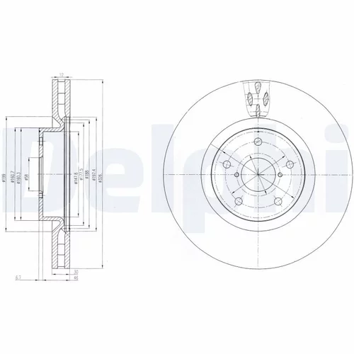 Brzdový kotúč DELPHI BG9055