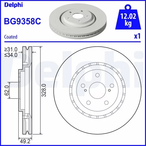 Brzdový kotúč DELPHI BG9358C