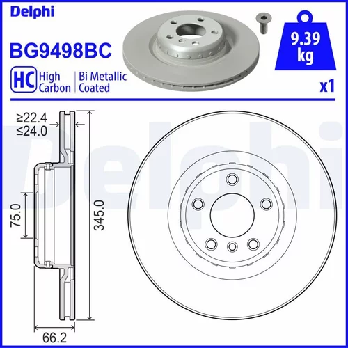 Brzdový kotúč DELPHI BG9498BC