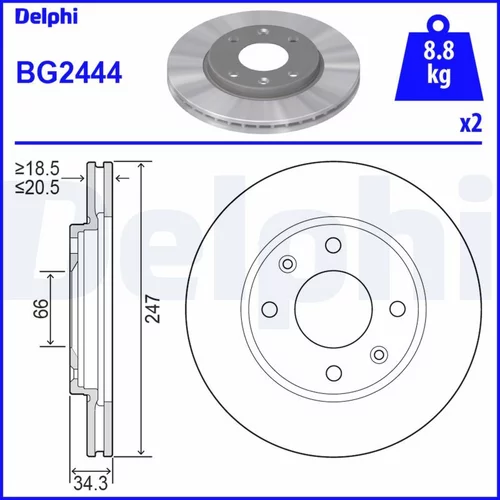 Brzdový kotúč DELPHI BG2444