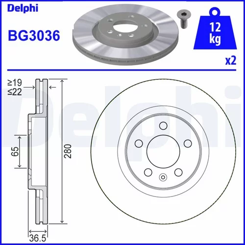 Brzdový kotúč DELPHI BG3036