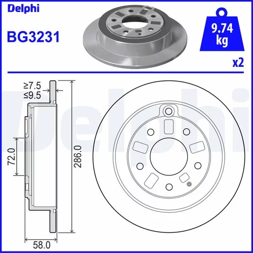 Brzdový kotúč BG3231 /DELPHI/