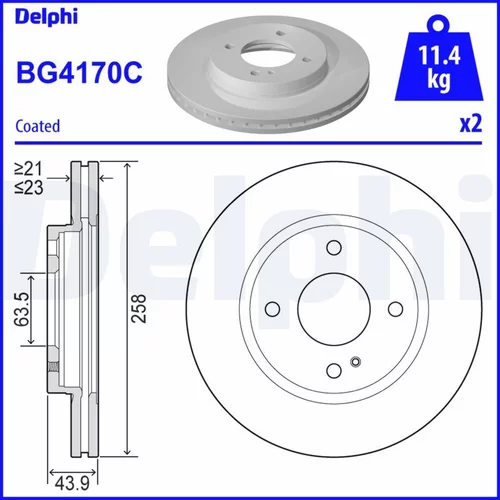 Brzdový kotúč DELPHI BG4170C