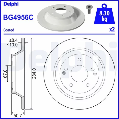 Brzdový kotúč DELPHI BG4956C