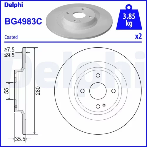 Brzdový kotúč DELPHI BG4983C