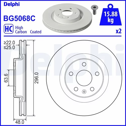 Brzdový kotúč DELPHI BG5068C