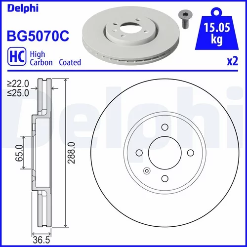 Brzdový kotúč DELPHI BG5070C