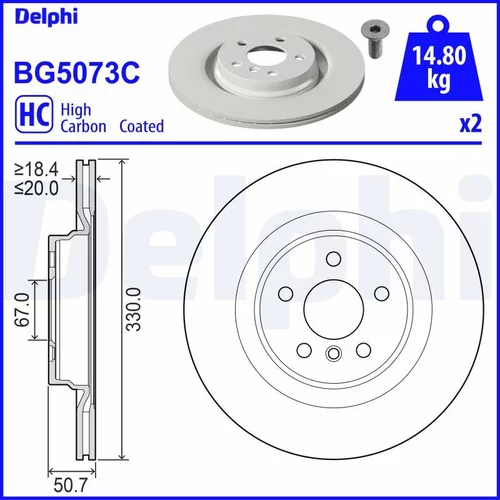 Brzdový kotúč BG5073C /DELPHI/