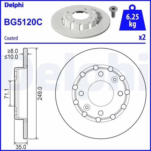 Brzdový kotúč DELPHI BG5120C