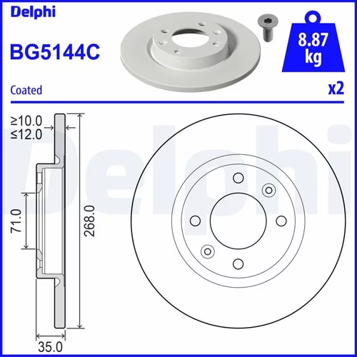 Brzdový kotúč DELPHI BG5144C