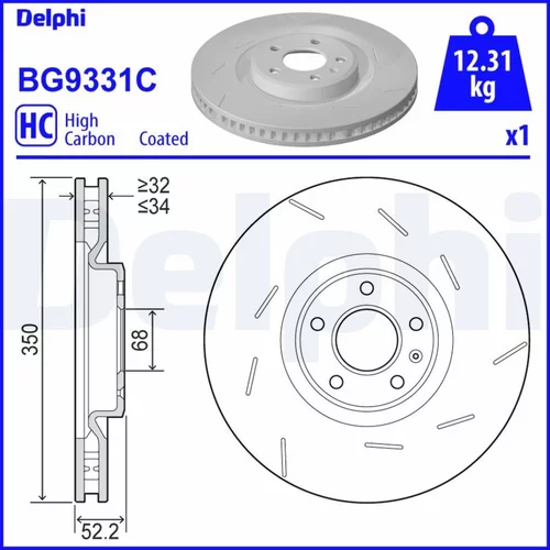 Brzdový kotúč DELPHI BG9331C