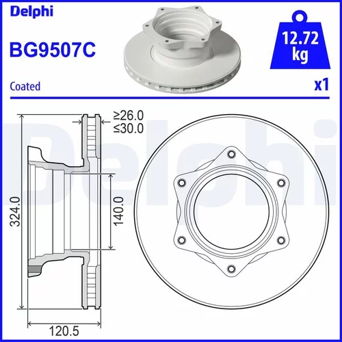 Brzdový kotúč DELPHI BG9507C