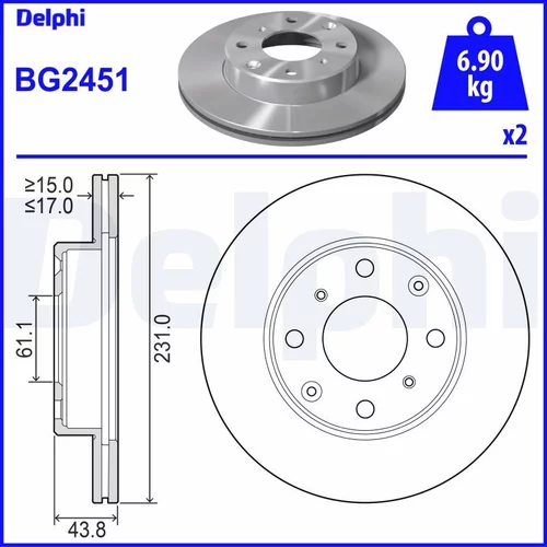 Brzdový kotúč DELPHI BG2451