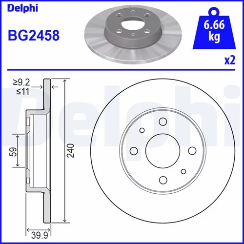 Brzdový kotúč DELPHI BG2458