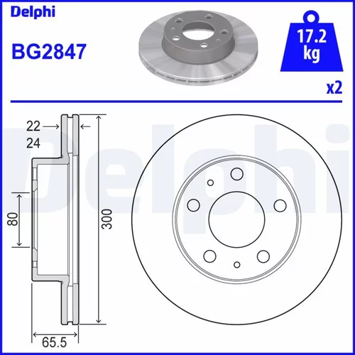 Brzdový kotúč DELPHI BG2847