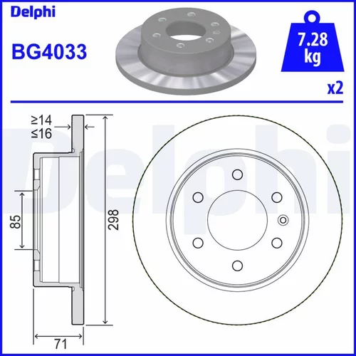 Brzdový kotúč DELPHI BG4033