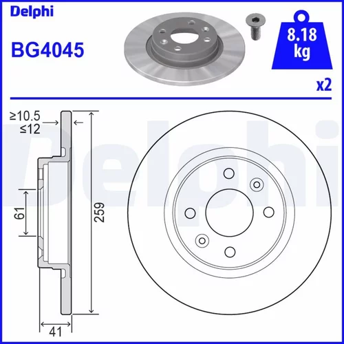 Brzdový kotúč BG4045 /DELPHI/