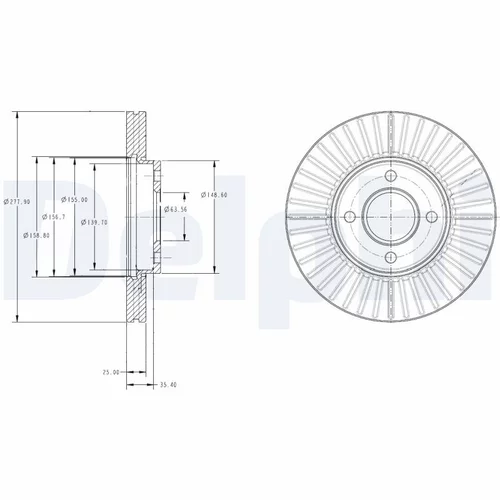 Brzdový kotúč DELPHI BG4117