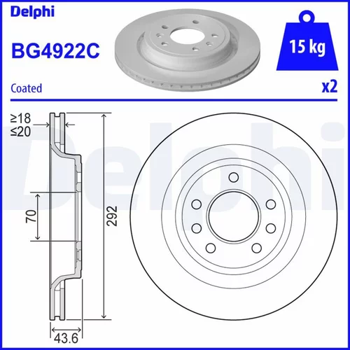 Brzdový kotúč DELPHI BG4922C