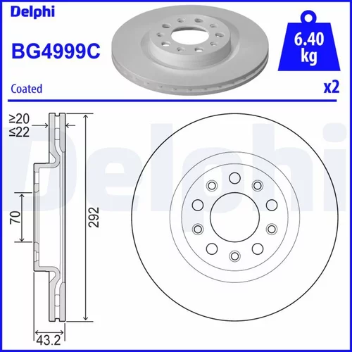 Brzdový kotúč DELPHI BG4999C