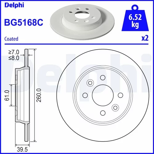 Brzdový kotúč BG5168C /DELPHI/