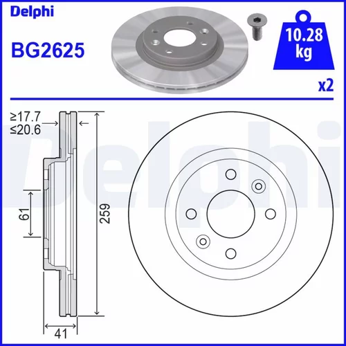 Brzdový kotúč DELPHI BG2625