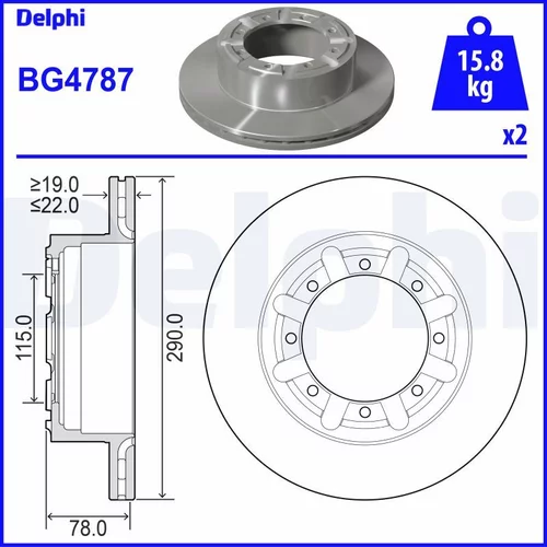 Brzdový kotúč DELPHI BG4787